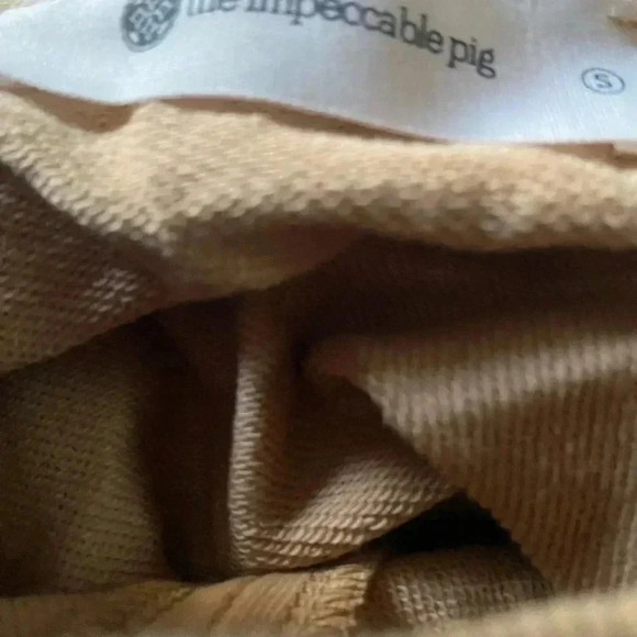 Impeccable Pig Mix Media Bubble Hem Puff Sleeve Tan Mini Coquette Party Dress S - Picture 4 of 11